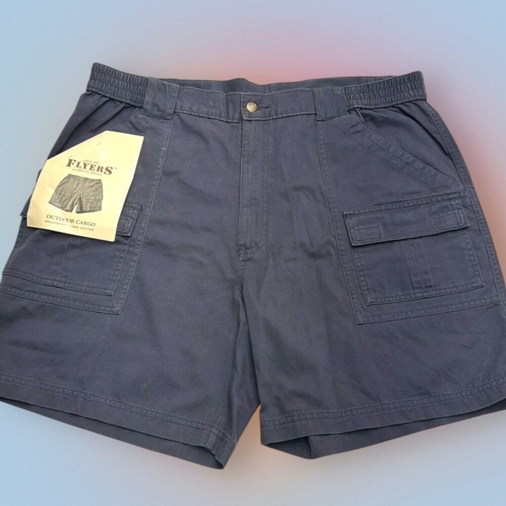 FLYERS Men’s 40 Navy Blue Cotton OUTDOOR CARGO Shorts